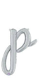 Script Letter P - Silver - Betallic