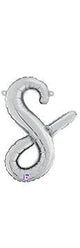 Script Letter S - Silver - Betallic