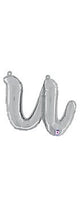 Script Letter U - Silver - Betallic