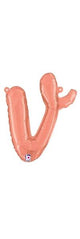 Script Letter V - Rose Gold - Betallic