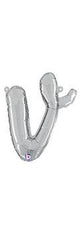 Script Letter V - Silver - Betallic