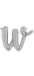 Script Letter W - Silver - Betallic