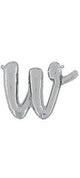 Script Letter W - Silver - Betallic