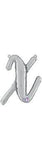Script Letter X - Silver - Betallic