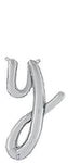 Script Letter Y - Silver - Betallic