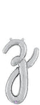 Script Letter Z - Silver - Betallic