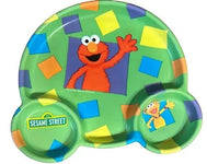 Divided Plastic Childs Plate - Sesame Street Elmo & Zoe