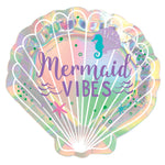 Shimmering Mermaids Shell Shaped Iridescent Plates 7″ by Amscan from Instaballoons