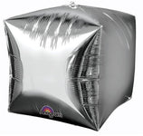 SILVER - CUBEZ - Dimensional Foil Balloon (Pkg of 3) - Anagram