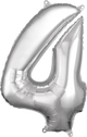 Silver Number 4 26″ Balloon