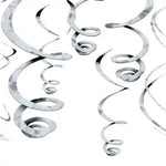 Silver Swirl Decoration 12pc - Amscan
