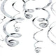 Silver Swirl Decoration 12pc - Amscan