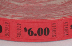 Single Raffle Tickets - $6.00 (2000/roll)