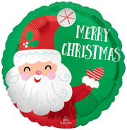 Smiley Santa Satin 18″ foil Balloon by Anagram from Instaballoons