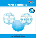 SoNice Baptism Blue Lanterns Set 3 Piece Set