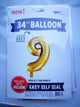 Gold Number 9 34″ Balloon