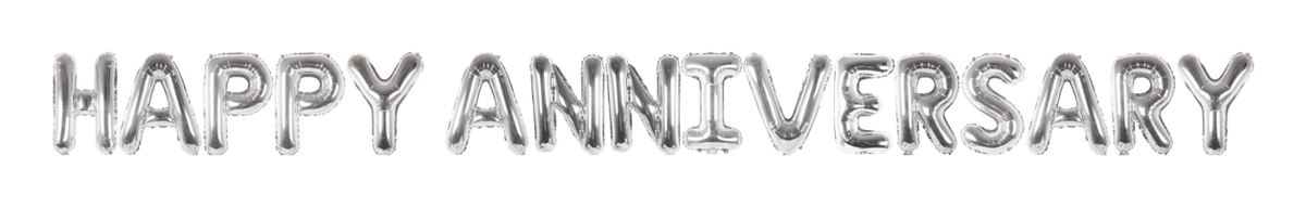 SoNice Mylar & Foil Happy Anniversary Balloon Banner Kit – Silver