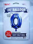 Royal Blue Number 0 34″ Balloon