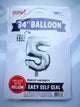 Silver Number 5 34″ Balloon