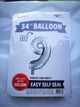 Silver Number 9 34″ Balloon