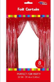 SoNice Party Supplies 3’ x 8′ Metallic Fringe Curtain