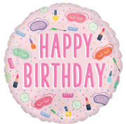 Spa Party Happy Birthday 18″ Foil Balloon by Anagram from Instaballoons