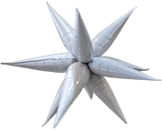 Starburst Silver Stars 40″ Foil Balloon by Imported from Instaballoons