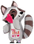 Stole My Heart Raccoon 32″ Foil Balloon by Betallic from Instaballoons