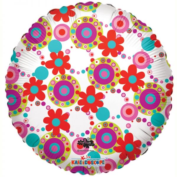 SV Deco Circles & Flowers 18″ Foil Balloon by Convergram from Instaballoons