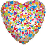 SV Deco Hearts Clear View 18″ Foil Balloon by Convergram from Instaballoons