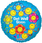 SV Get Well Smiling Flowers 18″ Foil Balloon by Convergram from Instaballoons