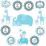 Cutouts - Sweet Safari Baby Boy Shower (12ct) - Amscan