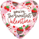 Sweetest Valentine Strawberries 18″ Foil Balloon by betallic from Instaballoons