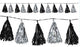 8' Tassel Garland - Black and Silver Metallic - The Beistle Company