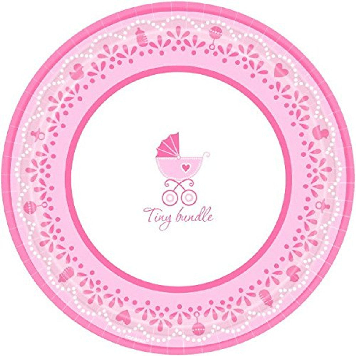 Tiny Bundle Pink Baby 10.5" Plates by Amscan from Instaballoons