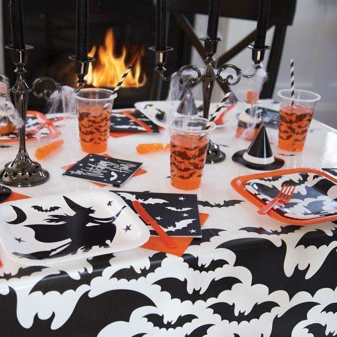 Unique Black Bats Halloween Square Dinner Plates 9″ (8 count)
