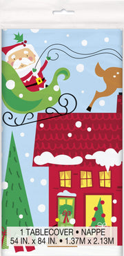 Unique Colorful Santa Plastic Tablecover