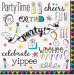 Unique Doodle Birthday Beverage Napkins  (16 count)