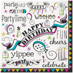 Unique Doodle Birthday Paper Napkins (16 count)