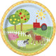 Farm Party Round Dessert Plates 7″ (8 count)