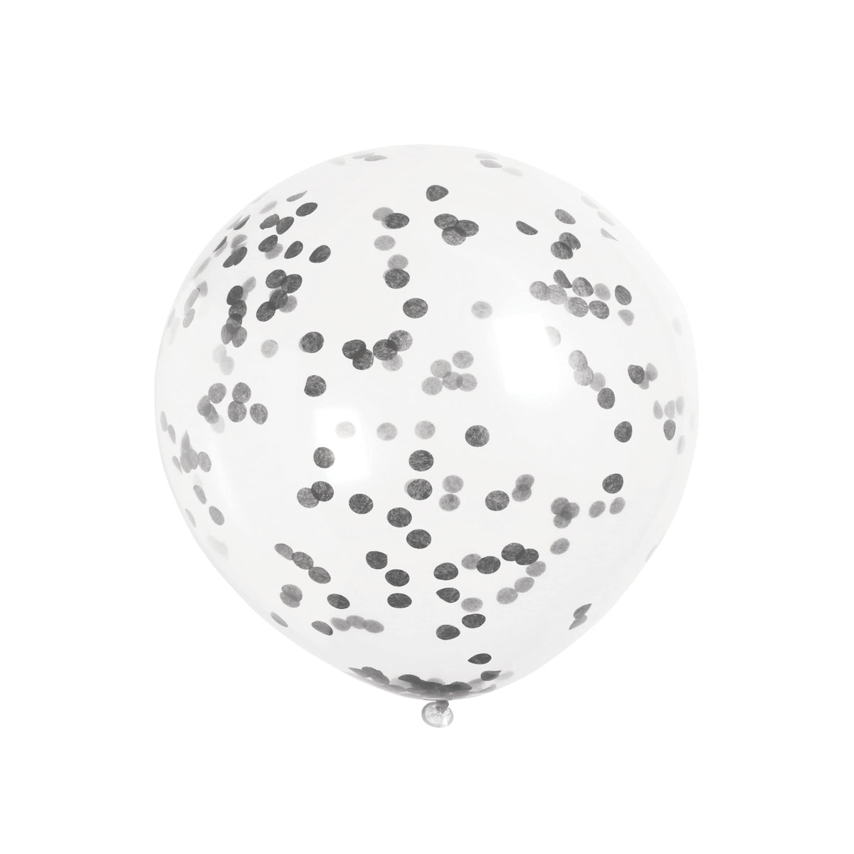 Unique Latex Black 12" Clear Confetti Balloons (pack of 6)