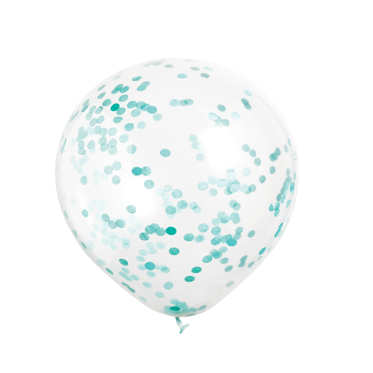 Unique Latex Caribbean Teal 12" Clear Confetti Balloons (pack of 6)