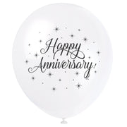 Unique Latex Happy Anniversary 12" Printed Latex Balloons (pack of 8)