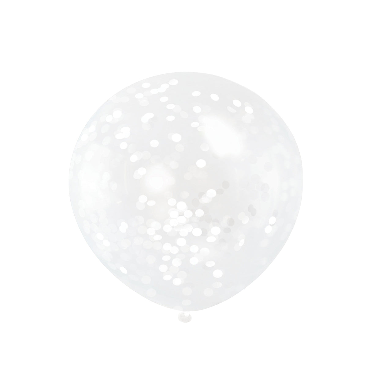 Unique Latex White 12" Clear Confetti Balloons (pack of 6)