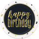 Metallic Happy Birthday Round Dinner Plates 9″ (8 count)