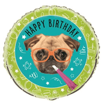Unique Mylar & Foil Birthday Pug 18″ Balloon