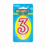 Number 3 Deluxe Shape Birthday Candle