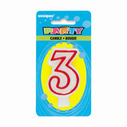 Number 3 Deluxe Shape Birthday Candle