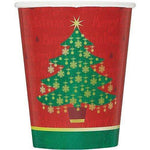 Unique Party Supplies 9oz Cups Golden Xmas (8 count)