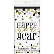 Unique Party Supplies Black Gold New Years Table Cover